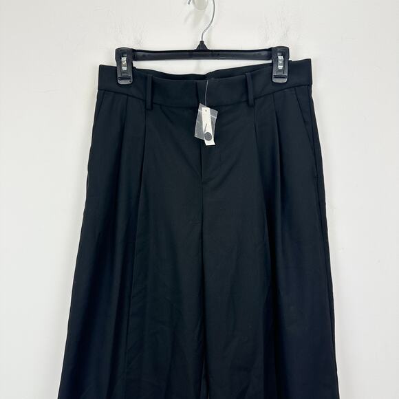 Madewell The Petite Harlow Superwide Leg Trouser Brushed Twill Black US 0 NWT - Picture 8 of 13